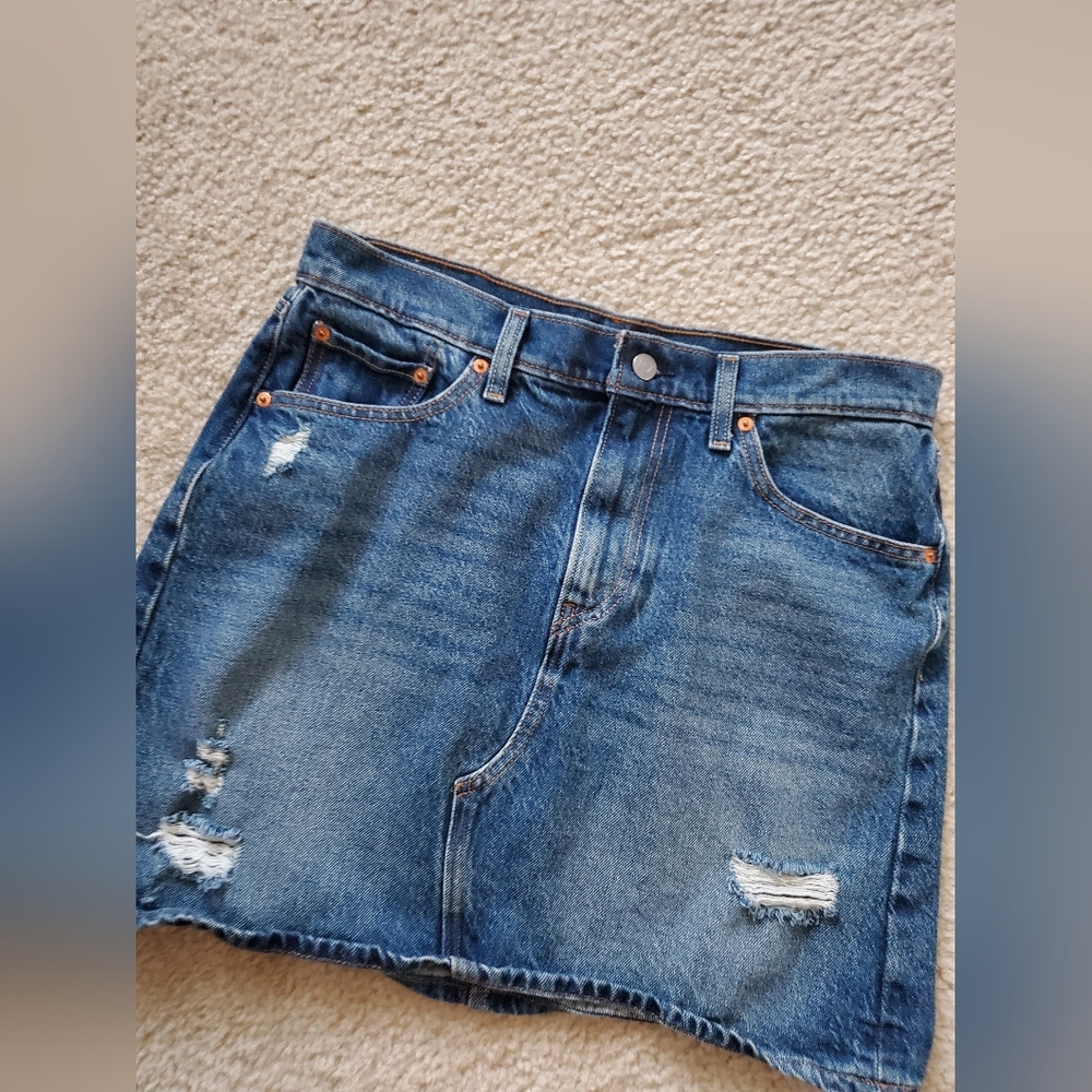Levis Classic Blue Denim Skirt Large